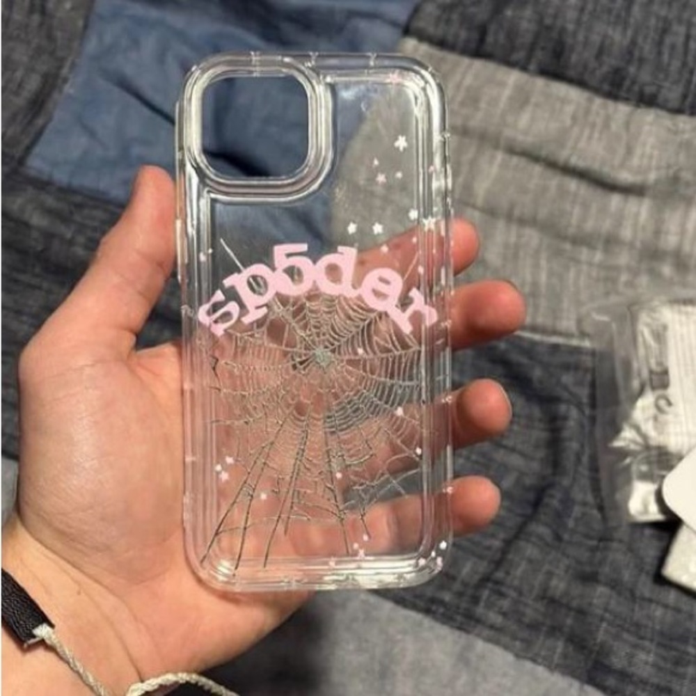 Clear Spider Web Design Phone Case